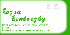 rozsa benkoczky business card